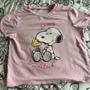 Peanuts Pink Snoopy & Woodstock Kids T-Shirt